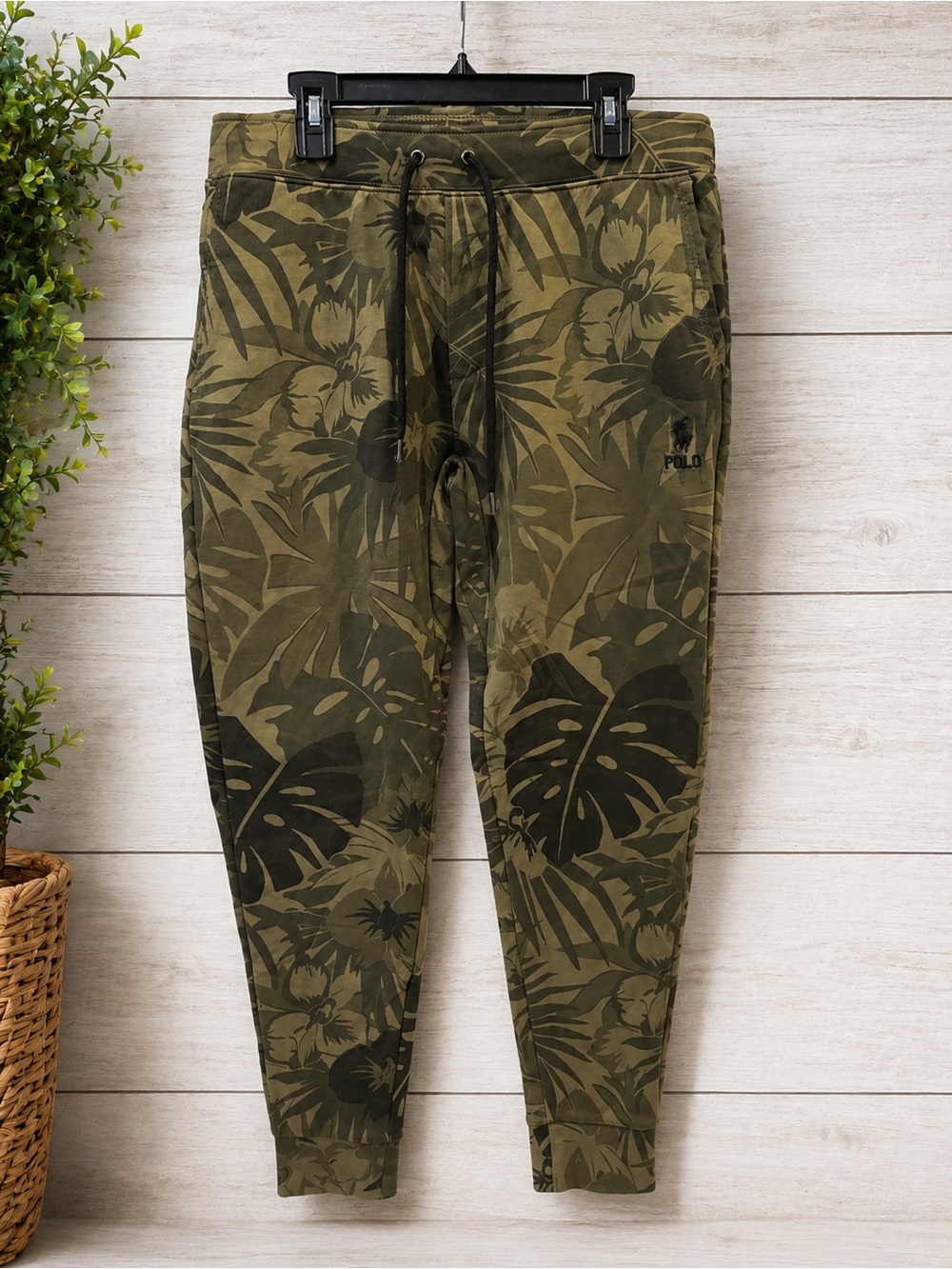 Polo Ralph Lauren Palm Camo Jogger Pants Olive Tropical Print Men’s M